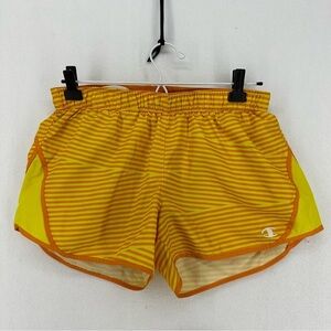 Champion Striped Atheltic Shorts Vintage Woman’s Petite Small Yellow